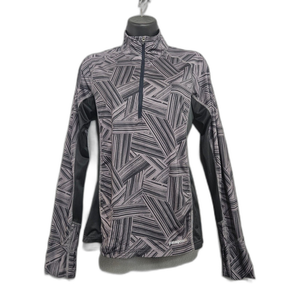 Patagonia Lightweight Running Baselayer Thumbholes and Flip up Glove 1/4 Zip S